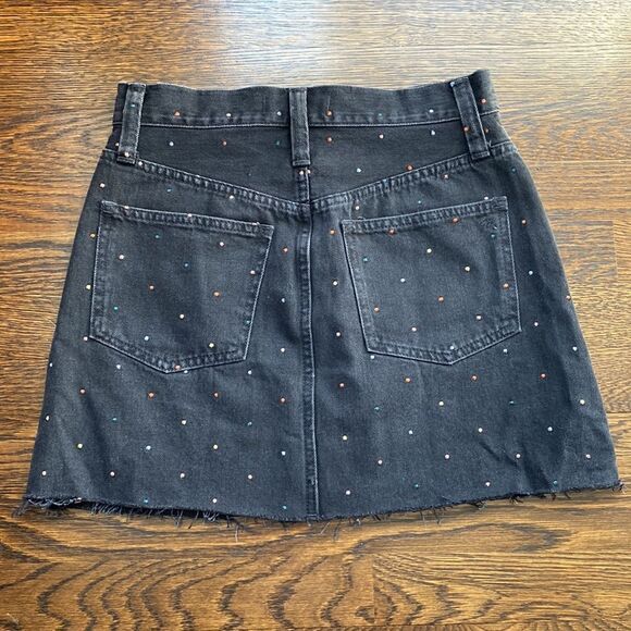NWT Madewell Black Mini Jean Skirt with Dots - Size 25 - Picture 16 of 16